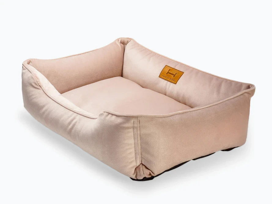 DREAMER orthopädisches Hundebett aus Möbelvelours / gegen Graben und Buddeln resistent