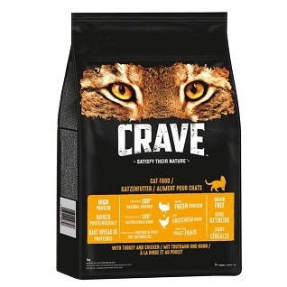 Crave Cat Trockenfutter Truthahn & Huhn.