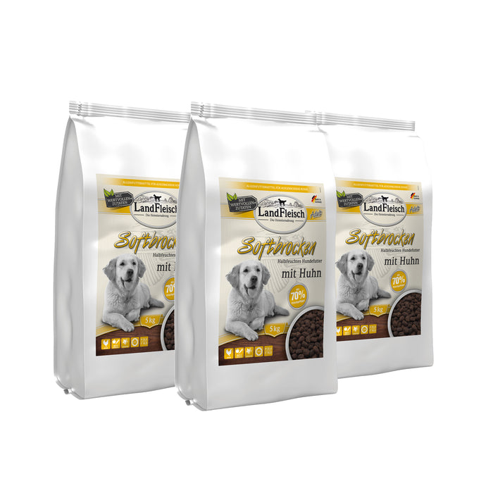Landfleisch Dog Softbrocken mit Huhn 3 x 5kg