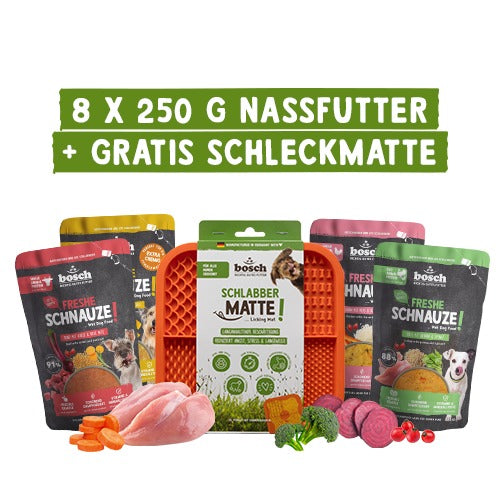 Bosch Freshe Schnauze AktionsboxNassfutter & Schleckmatte