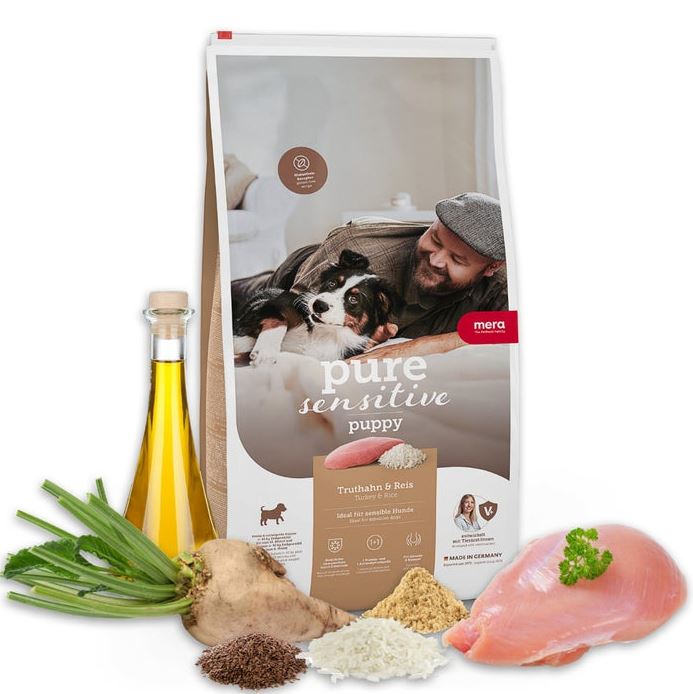 croquettes pures sensibles Puppy Dinde &amp; Riz