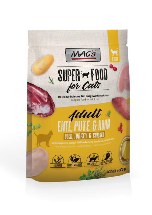 MAC's CAT Trockenfutter Adult - Ente, Pute & Huhn