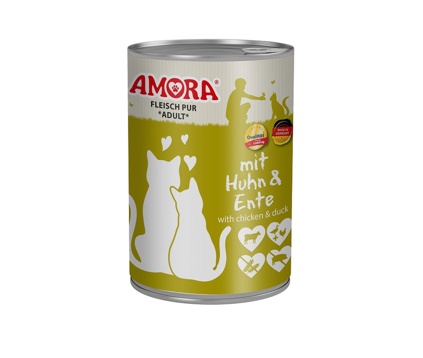 AMORA Cat Fleisch Pur mit Huhn 6x400g