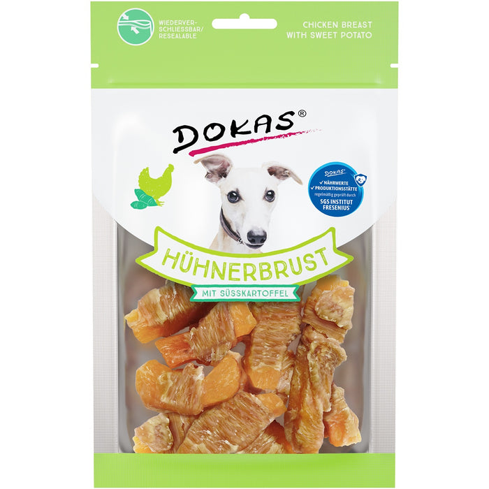 Dokas dog snack poitrine de poulet avec patate douce 70g