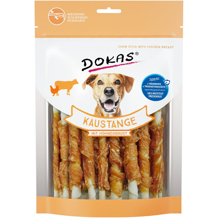 Bâtonnet à mâcher pour chien Dokas avec filet de poitrine de poulet 200g