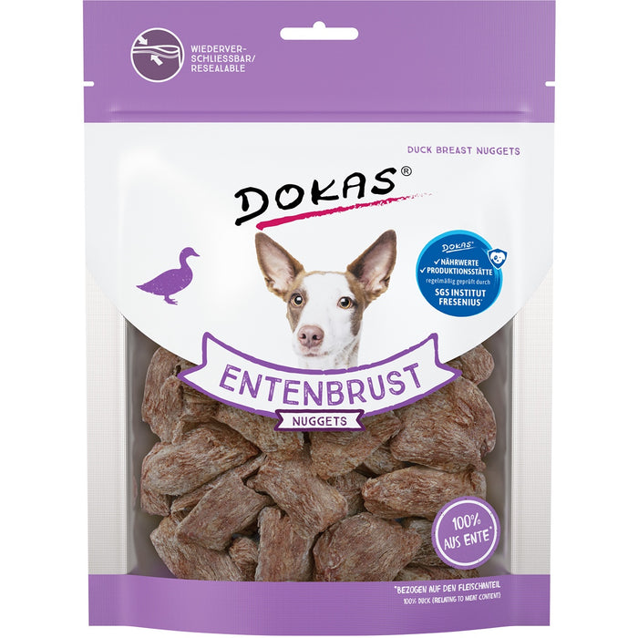 Dokas snack pour chien nuggets de magret de canard lyophilisés 110g