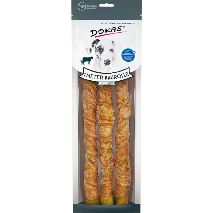 Dokas dog snack 1m chew roll made from cowhide 315g
