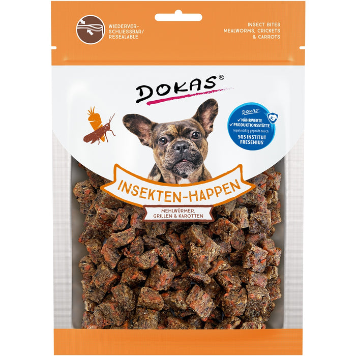 Dokas Dog Snack Insect Bites Vers de farine, grillons, carottes