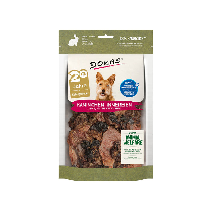 Dokas Dog Snack Kaninchen-Innereien (Herz, Lunge, Magen, Leber) 7x100g