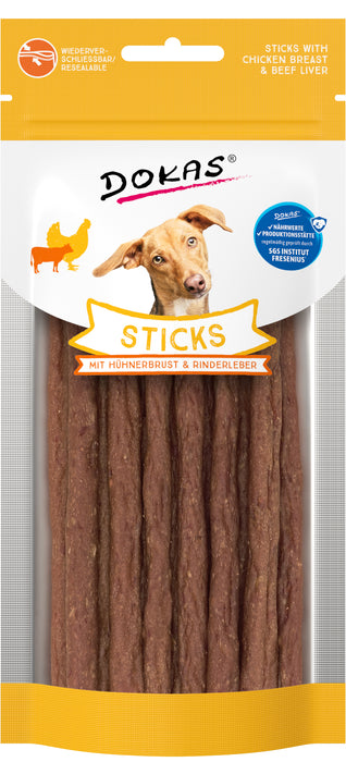 Dokas Dog Sticks mit Hühnerbrust & Rinderleber