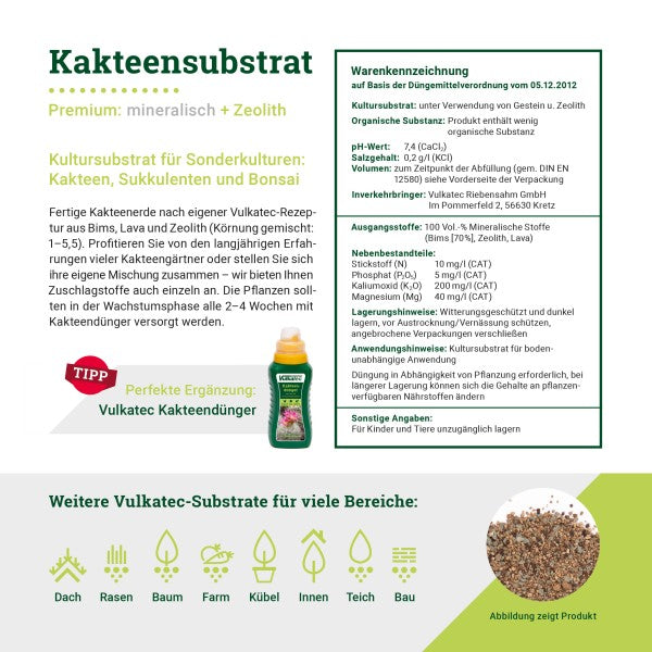 Vulkatec Kakteenerde Premium 1 - 5mm +