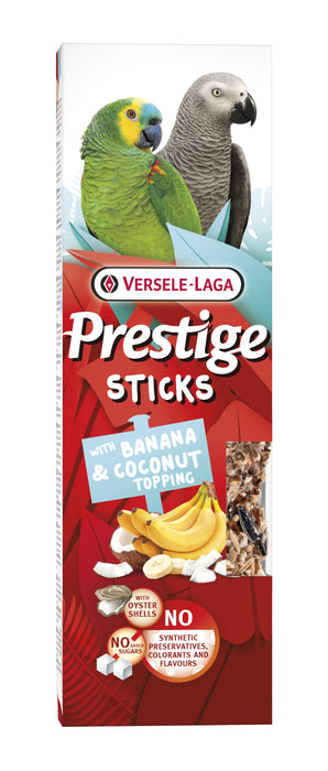 Versele Prestige Sticks Papageien mit Banane & Kokostopping