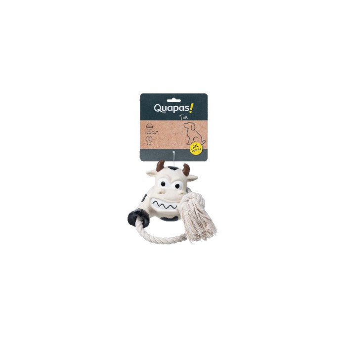Quapas Dog Toy Fun LatexCow with Rope