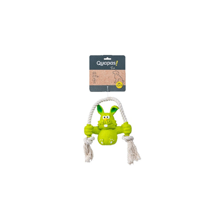 Quapas Dog Toy Fun LatexRabbit with Rope
