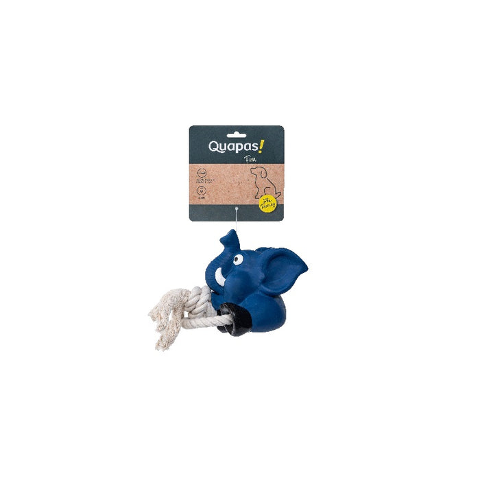 Quapas Dog Toy Fun LatexElephant with Rope