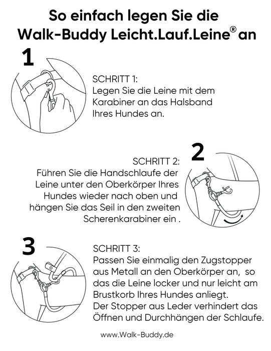 LeichtLaufLeine® Kurzleine und Übungsleine zur besseren Leinenführung