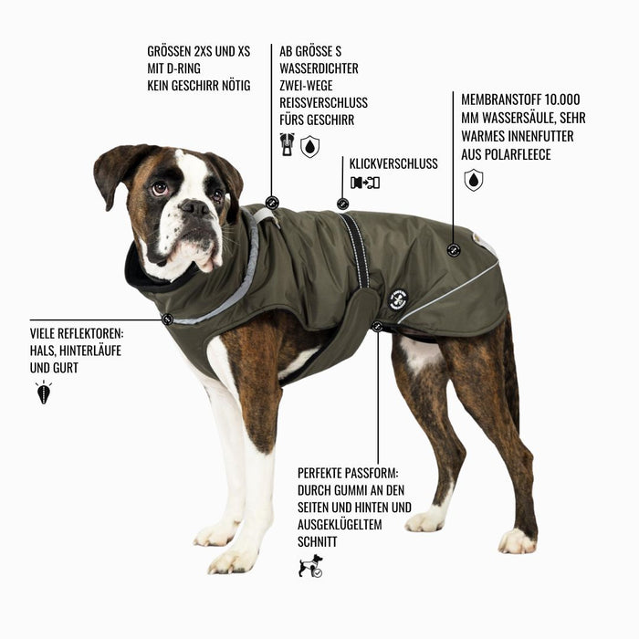 Hundewinterjacke „Sunrise Orange" - besonders warm - NEU mit Rückenöffnung