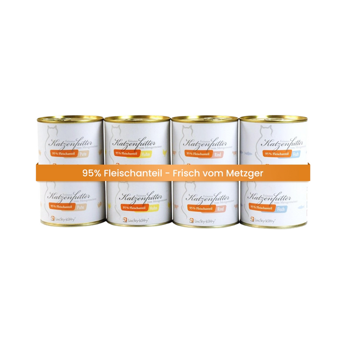 Katzenfutter Probeset Premium-Qualität (8 x 200 Gramm = 1,6kg)