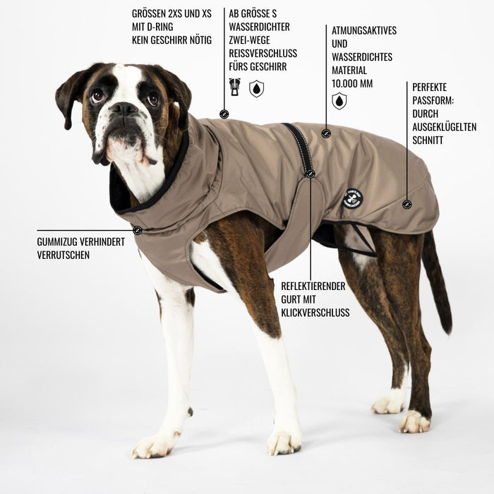 Hunderegenjacke mit Rückenöffnung "Sunshine Yellow"
