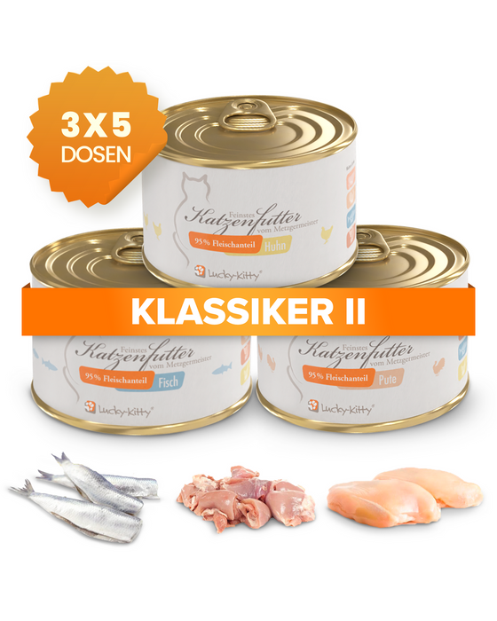 Katzenfutter Sparpaket B "Klassiker II" (15 x 200 Gramm)