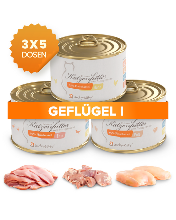 Katzenfutter Sparpaket C "Geflügel I" (15 x 200g)