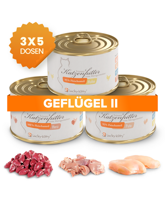 Katzenfutter Sparpaket D "Geflügel II" (15 x 200g)