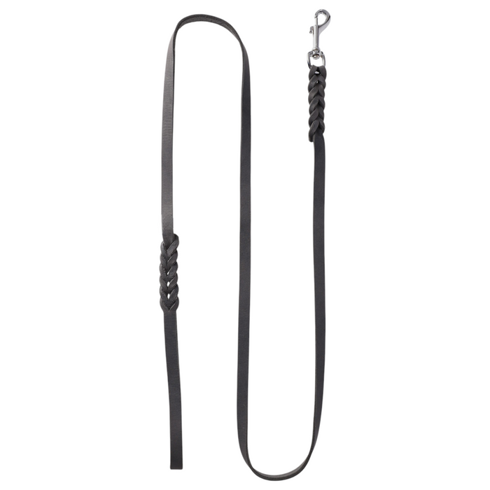Hundeleine Soft Leder mit Handschlaufe und geflochtenen Element