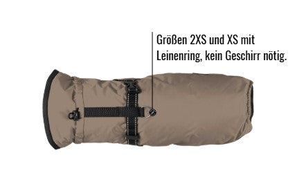 Hunderegenjacke mit Rückenöffnung "Cashmere Brown"