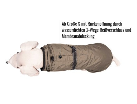 Hunderegenjacke mit Rückenöffnung "Cashmere Brown"