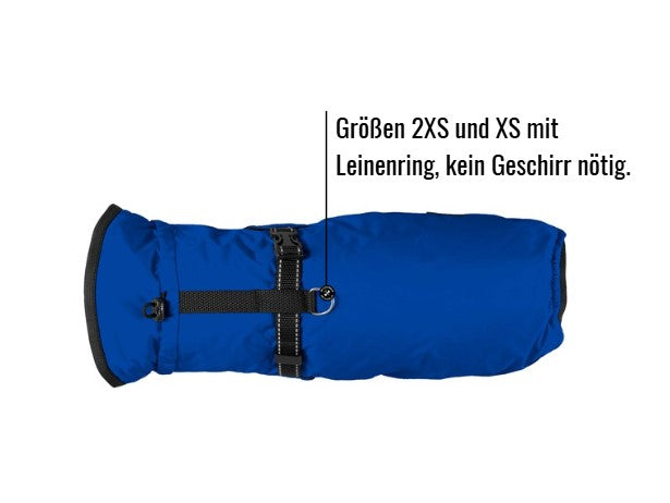 Hunderegenjacke mit Rückenöffnung "Royal Blue"