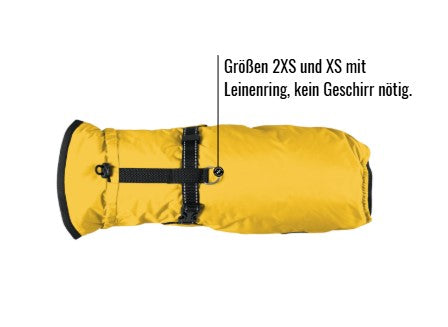 Hunderegenjacke mit Rückenöffnung "Sunshine Yellow"