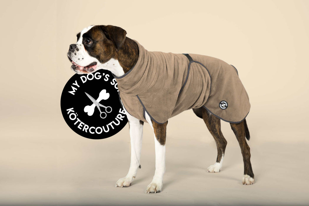 Hundebademantel & Schlafmantel (2-in-1) „Champagne Beige“
