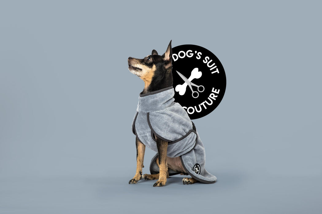 Hundebademantel & Schlafmantel (2-in-1) „Ice Grey“