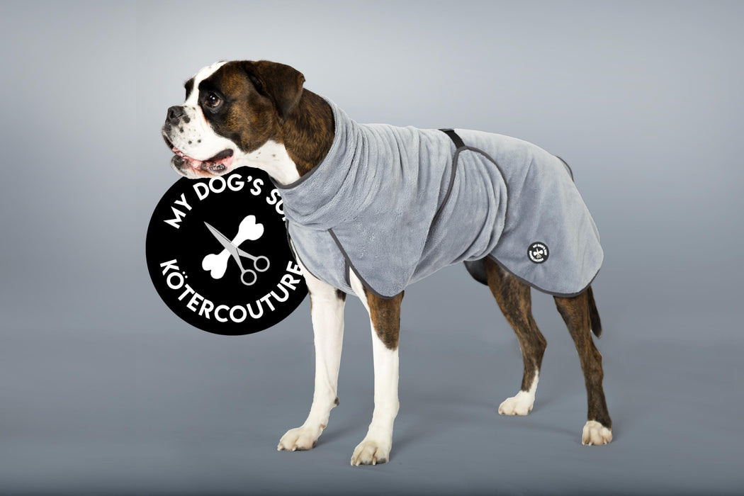 Hundebademantel & Schlafmantel (2-in-1) „Ice Grey“