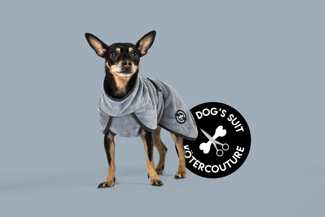Hundebademantel & Schlafmantel (2-in-1) „Ice Grey“