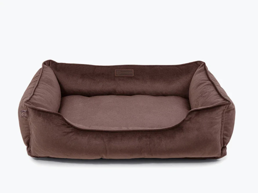 DREAMER orthopädisches Hundebett aus Möbelvelours / gegen Graben und Buddeln resistent
