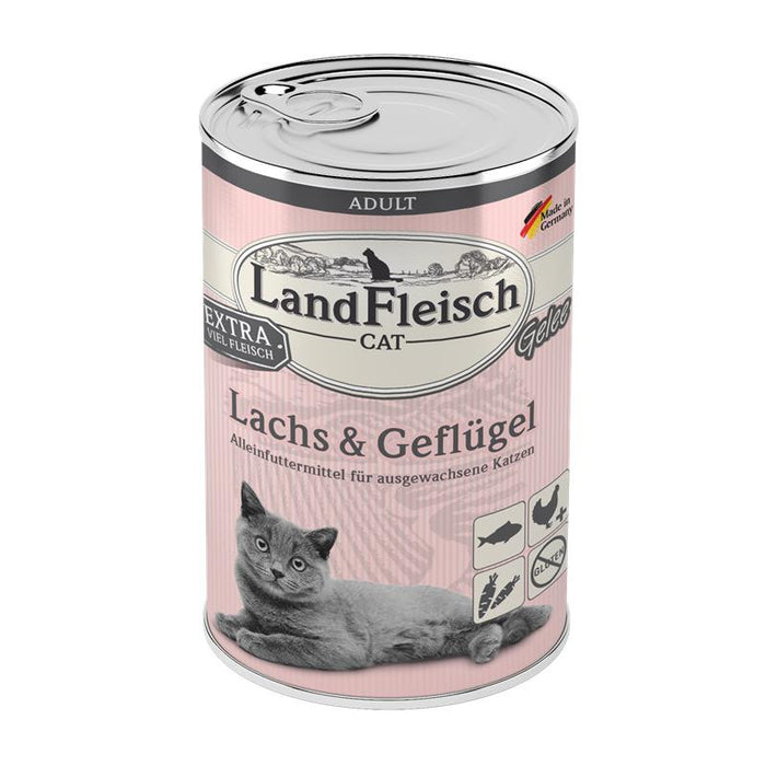 LandFleisch Cat Adult Gelee mit Lachs & Geflügel 6x400g