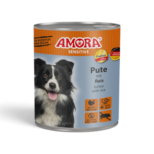 muunchy.de AMORA Dog Sensitive Nassfutter Dose Pute mit Reis für ernährungssensible Hunde