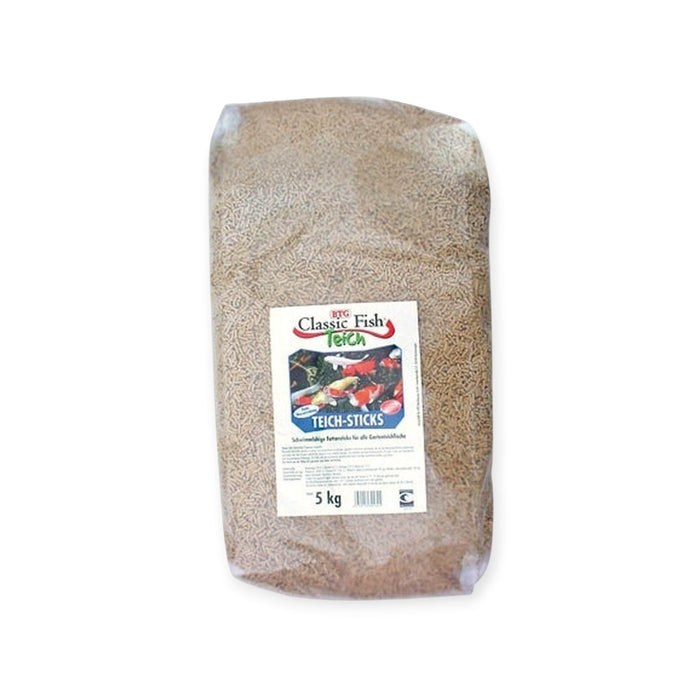 muunchy.de Classic Fish Teichsticks 5kg Futtersack für Gartenteichfische mit schwimmfähigen Futtersticks