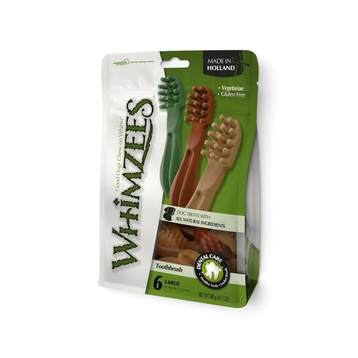 muunchy.de Whimzees Zahnbürsten Größe L für Hunde, vegetarische und glutenfreie Kausnacks zur natürlichen Zahnpflege