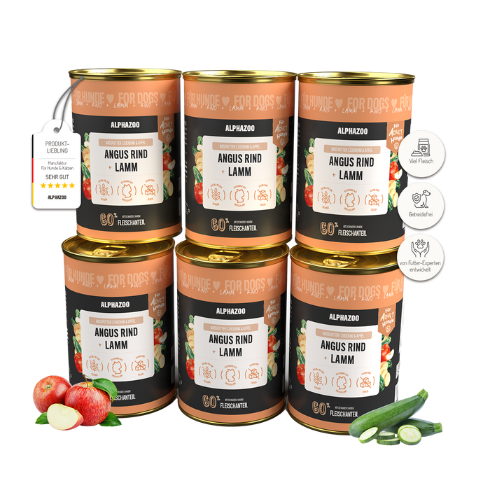 Angus Rind + Lamm Nassfutter für Adult Hunde