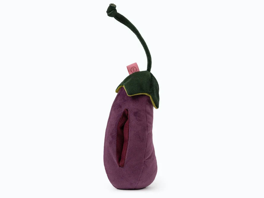 AUBERGINE Hundespielzeug / Nasenarbeit für Hunde / Training für das Gehirn, den Geruchssinn und die Feinmotorik / interaktives Plüschtier / sanftes Rascheln